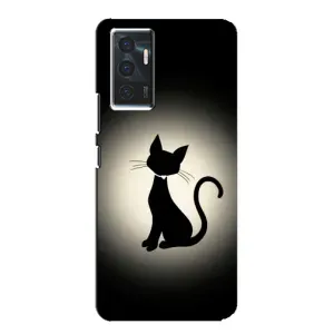 Чехол с принтом для Vivo V23e (AlphaPrint) Модные коты (Силуэт котика)