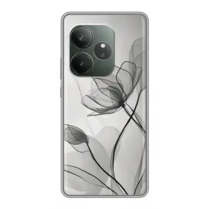 Чехол с принтом «Черные цветы» для Vivo V70 Elite