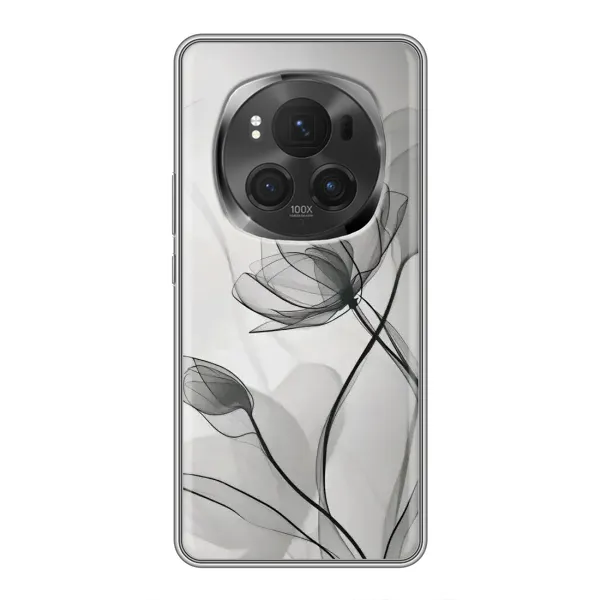 Чехол с принтом «Черные цветы» для Vivo X200 PRO