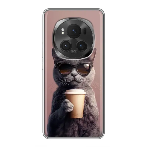 Чехол с принтом «Кот с кофе» для Vivo X200 PRO