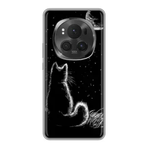 Чохол з принтом для ViVO X200 PRO (AlphaPrint) Модні коти (Котик і місяць)