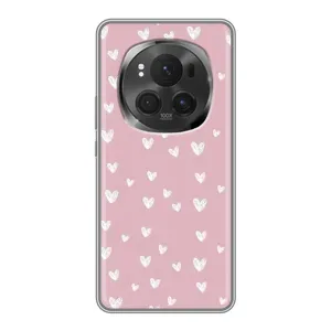 Чохол з розовим принтом для ViVO X200 PRO (Сердечки на рожевому)