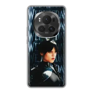 Чехлы Венсдей на ViVO X200 PRO Уэнсдей (AlphaPrint) (Уэнздей кошка)