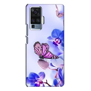 Чехлы с Цветами для Vivo X50 Pro (VPrint) (Бабочка на цветочке)