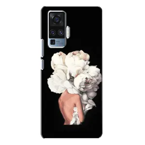 Чехлы (ART) Цветы на Vivo X50 Pro (VPrint) (Белые цветы)