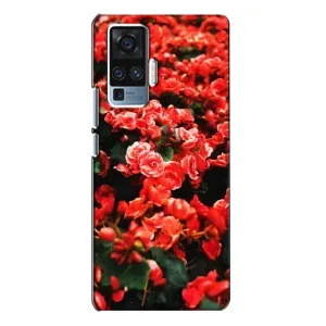 Чехлы с Цветами для Vivo X50 Pro (VPrint) (Цветы красные)
