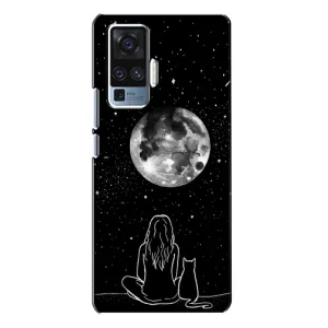 Чехол с рисунком кот на Vivo X50 Pro (Девушка с котом)