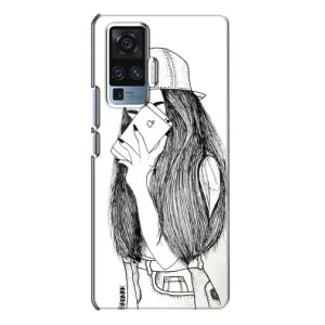 Чехол с печатью для Vivo X50 Pro - (Мода) (AlphaPrint) (Фото девочки)