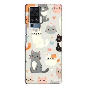 Чехол с рисунком кот на Vivo X50 Pro (Коллаж котов)