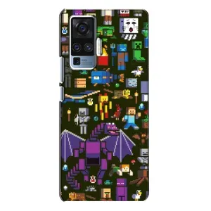 Чехол Майнкрафт на Vivo X50 Pro (AlphaPrint) Minecraft (Коллаж Майнкрафт)