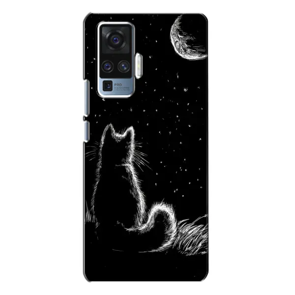 Чехол с принтом «Котик и луна» для Vivo X50 Pro