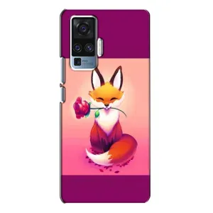 Чехлы с картинкой Лисички для Vivo X50 Pro (VPrint) (Лисичка с розочкой)
