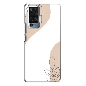Силиконовый чехол с принтом в цветах на Vivo X50 Pro (Нюдовая веточка абстракция)