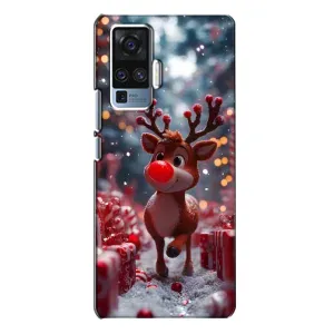 Яркий чехол для Vivo X50 Pro с Зимними Оленятами (Олень среди подарков)