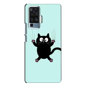 Чехол с принтом для Vivo X50 Pro (AlphaPrint) Модные коты (Падающий кот)