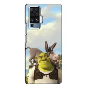 Чехол с мультфильмом Шрек на Vivo X50 Pro (Шрек и Осел)