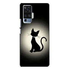 Чехол с принтом для Vivo X50 Pro (AlphaPrint) Модные коты (Силуэт котика)