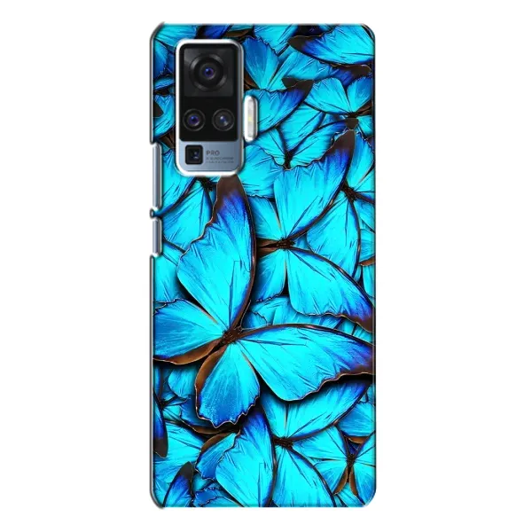 Чехол с принтом «Синие бабочки» для Vivo X50 Pro Чехол с принтом «Синие бабочки» для Vivo X50 Pro