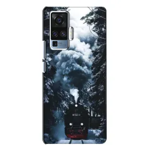 Новогодние, Праздничные Чехлы для Vivo X50 Pro - 2024 год (Зимний поезд)