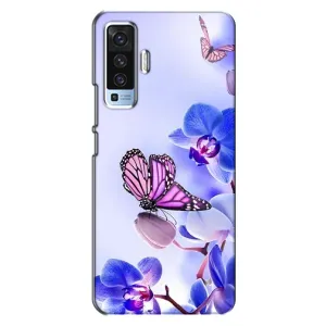Чохли з квітами для Vivo X50 (VPrint) (Метелик на квітах)