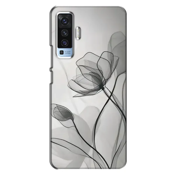 Чехол с принтом «Черные цветы» для Vivo X50
