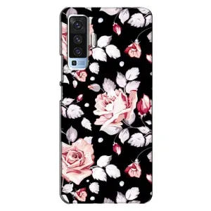 Чохли з квітами для Vivo X50 (VPrint) (Квіти на чорному)
