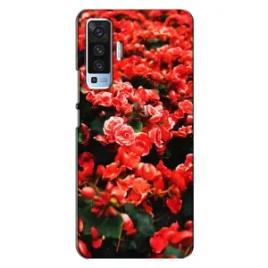 Чохли з квітами для Vivo X50 (VPrint) (Квіти червоні)