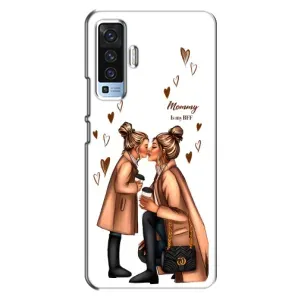 Чехол с печатью для Vivo X50 - (Мама с ребенком) (AlphaPrint) (Дочка и мама)