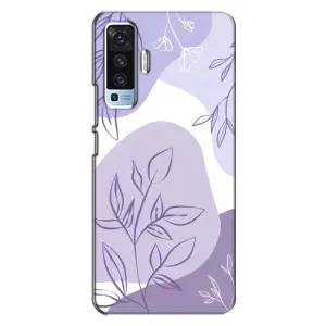 Силконовий чохол з принтом в квітах на Vivo X50 (Фіолетове листя абстракція)