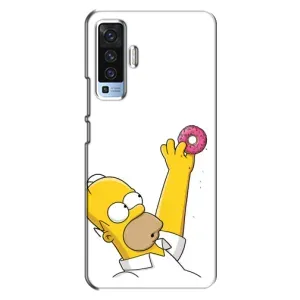 Чjхол з Сімпсонами для Vivo X50 (VPrint) (Гомер з пончиком)