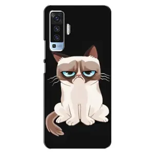 Чехол с принтом для Vivo X50 (AlphaPrint) Модные коты (Грустный кот)