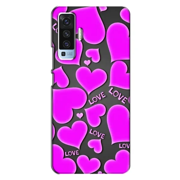 Чехол с принтом «Pink hearts» для Vivo X50