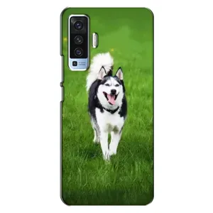 Чехол с Хаски для Vivo X50 - (AlphaPrint) (Радостный Хаски)