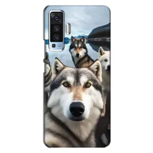 Чехол с Хаски для Vivo X50 - (AlphaPrint) (Селфи ХАски)