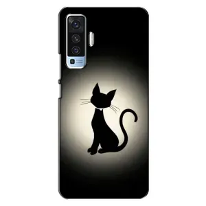 Чехол с принтом для Vivo X50 (AlphaPrint) Модные коты (Силуэт котика)