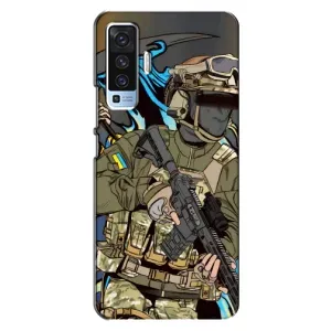 Чехлы с картинкой ЗСУ для Vivo X50 (AlphaPrint) (Воїн ЗСУ)