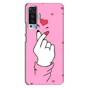 Чехол с принтом для Vivo X50 (AlphaPrint - Знак сердечка)