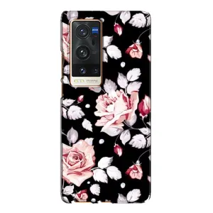 Чохли з квітами для Vivo X60 Pro Plus (VPrint) (Квіти на чорному)