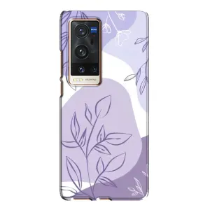 Силконовий чохол з принтом в квітах на Vivo X60 Pro Plus (Фіолетове листя абстракція)