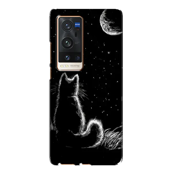 Чехол с принтом «Котик и луна» для Vivo X60 Pro Plus