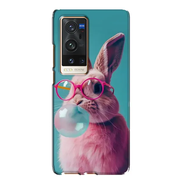 Чехол с принтом «Кролик в очках» для Vivo X60 Pro Plus