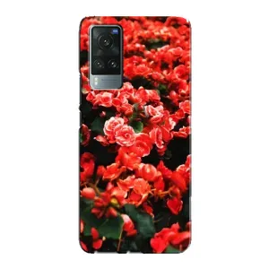 Чехлы с Цветами для Vivo X60 Pro (VPrint) (Цветы красные)