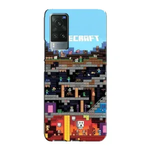 Чехол Майнкрафт на Vivo X60 Pro (AlphaPrint) Minecraft (фон Minecraft)