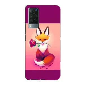 Чехлы с картинкой Лисички для Vivo X60 Pro (VPrint) (Лисичка с розочкой)