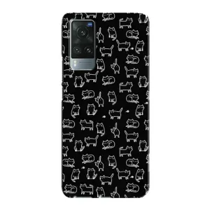 Чехол с принтом для Vivo X60 Pro (AlphaPrint) Модные коты (Меленькие котики)
