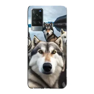 Чехол с Хаски для Vivo X60 Pro - (AlphaPrint) (Селфи ХАски)