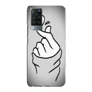 Чехол с принтом для Vivo X60 Pro (AlphaPrint - Знак сердечка) (Значок Love)