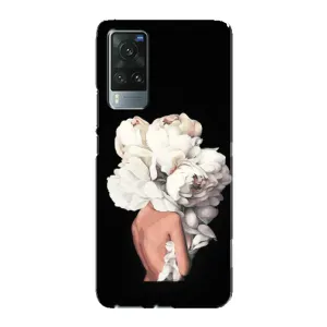 Чехлы (ART) Цветы на Vivo X60 (VPrint) (Белые цветы)