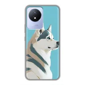 Чехол с Хаски для Vivo Y02 - (AlphaPrint) (Хаски арт)