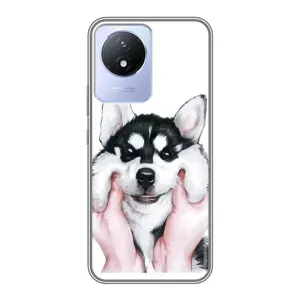 Чехол с Хаски для Vivo Y02 - (AlphaPrint) (Хаски улыбака)